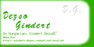 dezso gindert business card